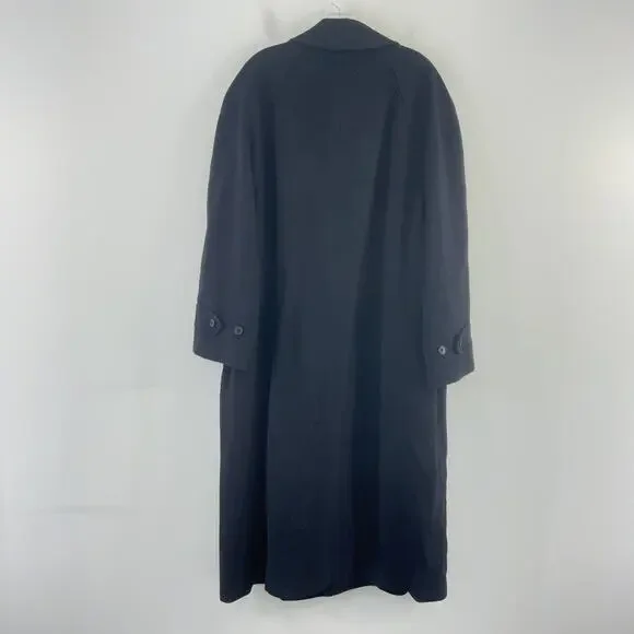 Valentino Couture Vintage ‘80s Dark Navy Wool Cashmere Long Coat Men’s Size 54R